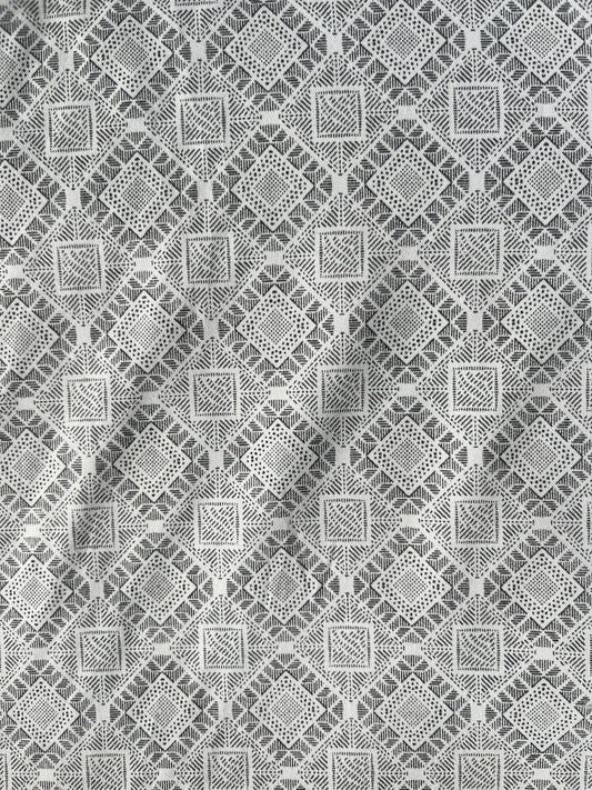 36" Cotton Blend Geometric Fabric – Perfect for Shirting & Kurtas - Poshak Fabrics