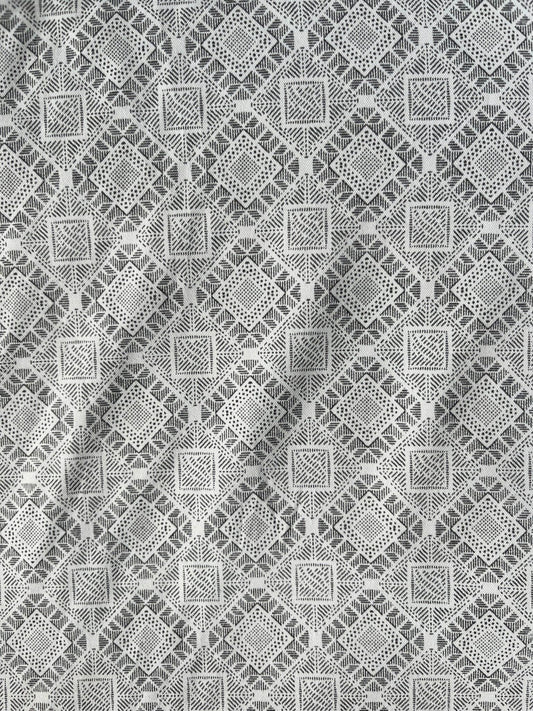 36" Cotton Blend Geometric Fabric – Perfect for Shirting & Kurtas - Poshak Fabrics