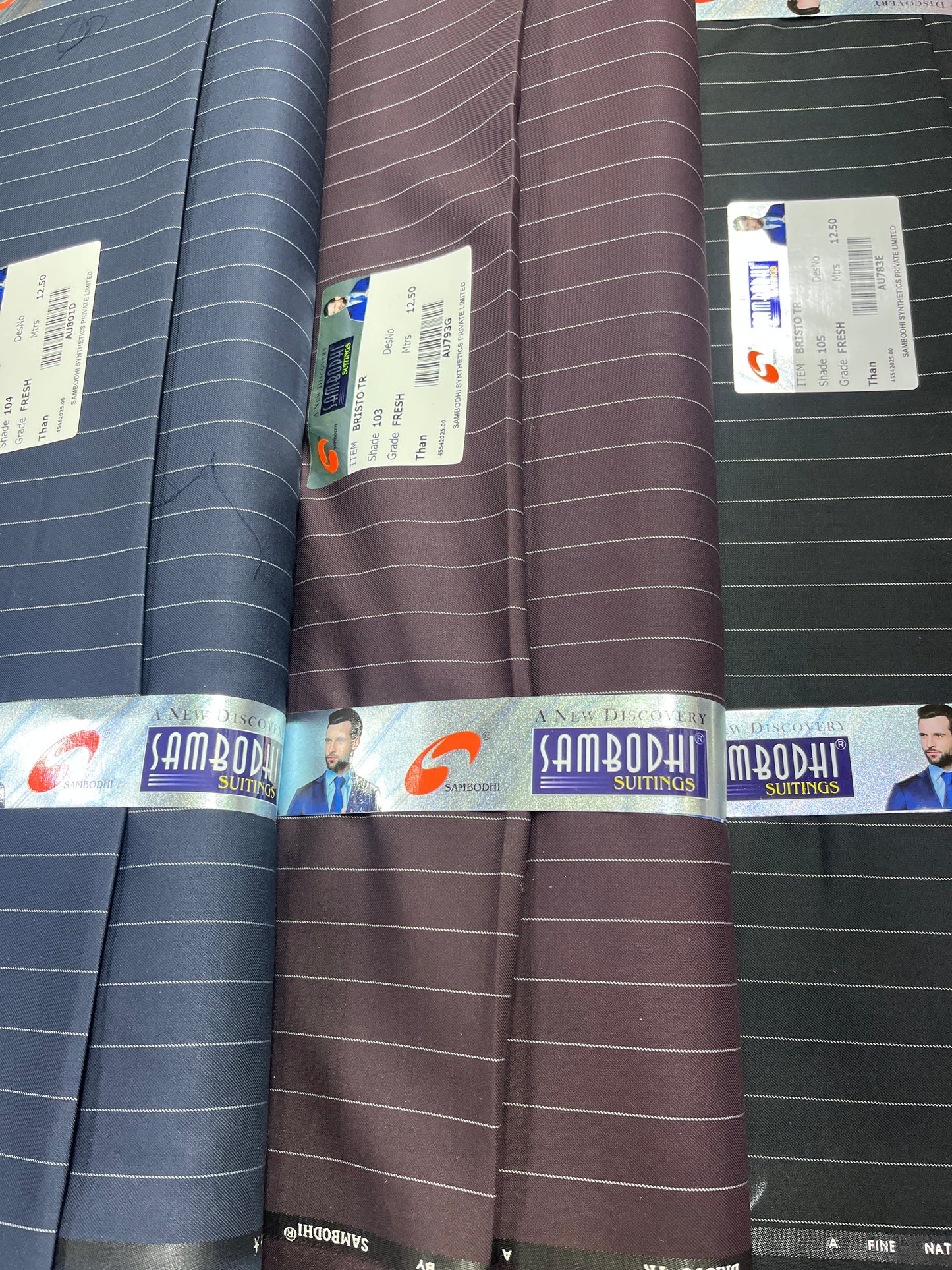 Bristro Premium TR Striped Collection Suitings Fabric – Tailored Luxury for Well-Stitched Formalwear