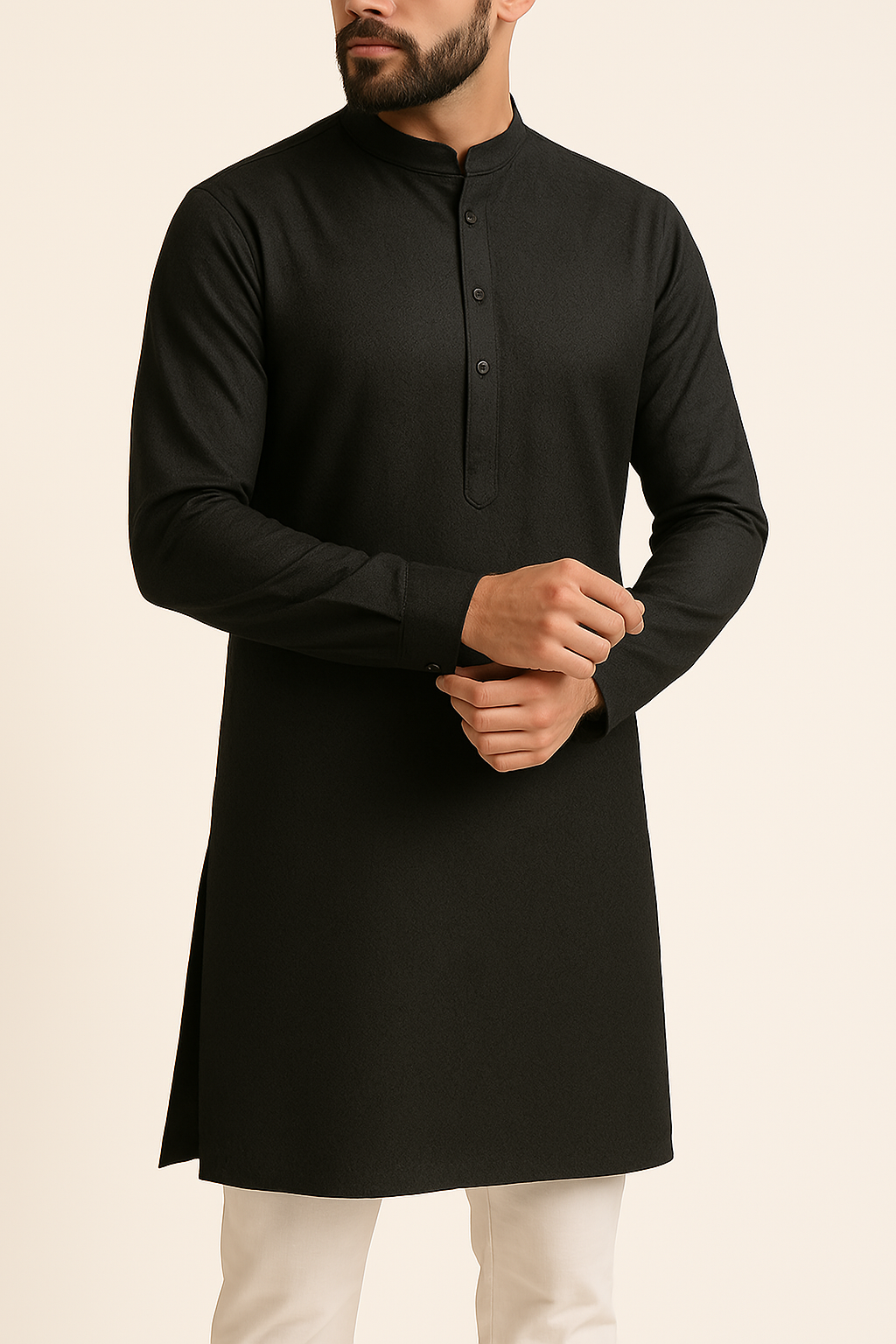 Premium Wrinkle-Free Black Jacquard Floral Fabric | 58" Wide | Ideal for Shirts & Kurtas