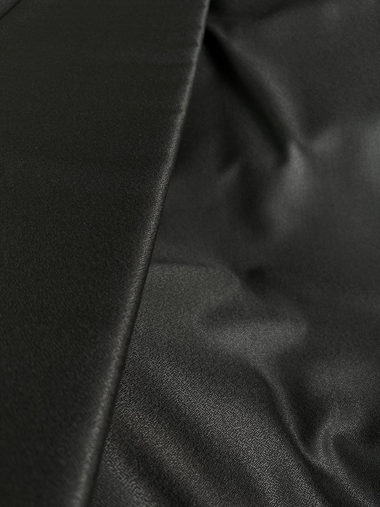 Vadera Gwalior Shiny Black Terricot Trouser Fabric – Thin, Soft, Lightweight & Tailor-Perfect (58" Wide)