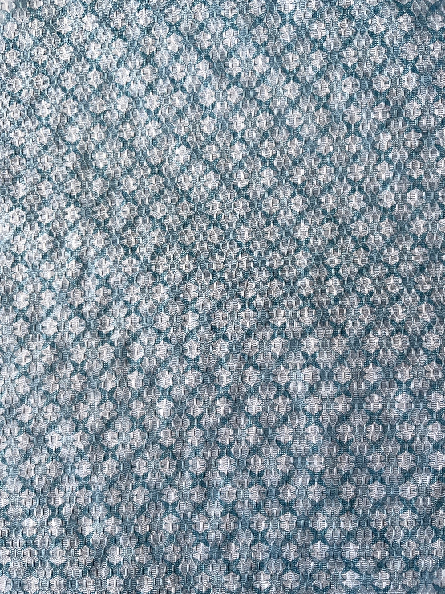 Premium 36" Sky Blue Cotton Mix Geometric Dobby Print Fabric – Perfect for Custom Shirts & Kurtas