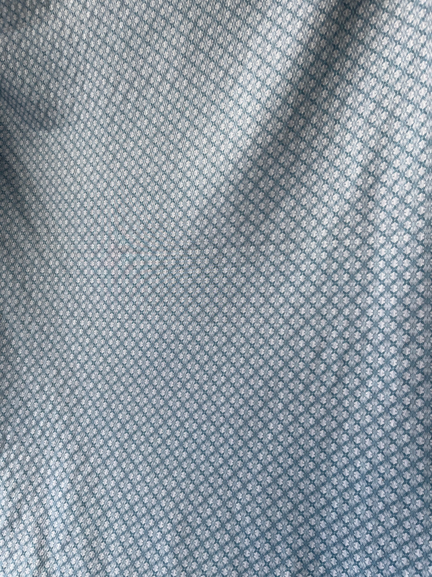 Premium 36" Sky Blue Cotton Mix Geometric Dobby Print Fabric – Perfect for Custom Shirts & Kurtas