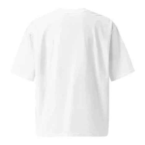 Heart Grid Minimal Oversized Tee – SPRY by Poshak Women’s 220 GSM DTF White T-shirt