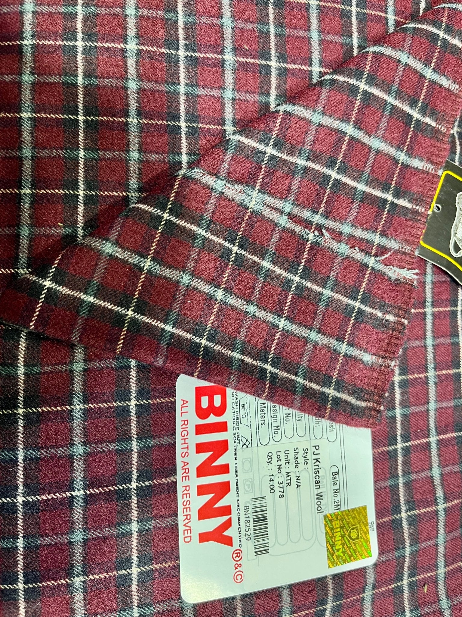 Binny Cottswool Checkered Winterwear Fabric (44” Wide, Multiple Designs, Soft & Warm Wool Blend) - Poshak Fabrics