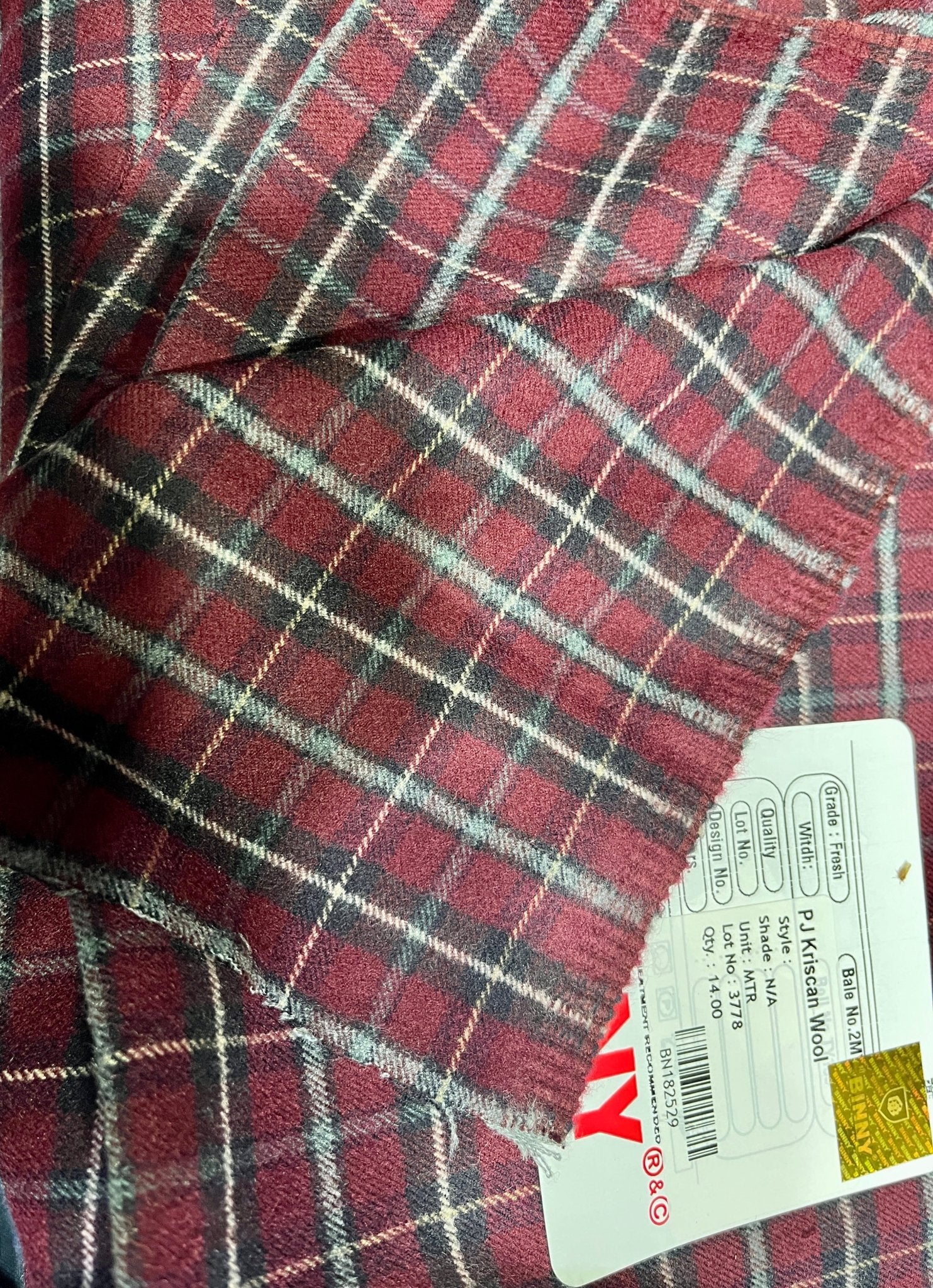 Binny Cottswool Checkered Winterwear Fabric (44” Wide, Multiple Designs, Soft & Warm Wool Blend) - Poshak Fabrics
