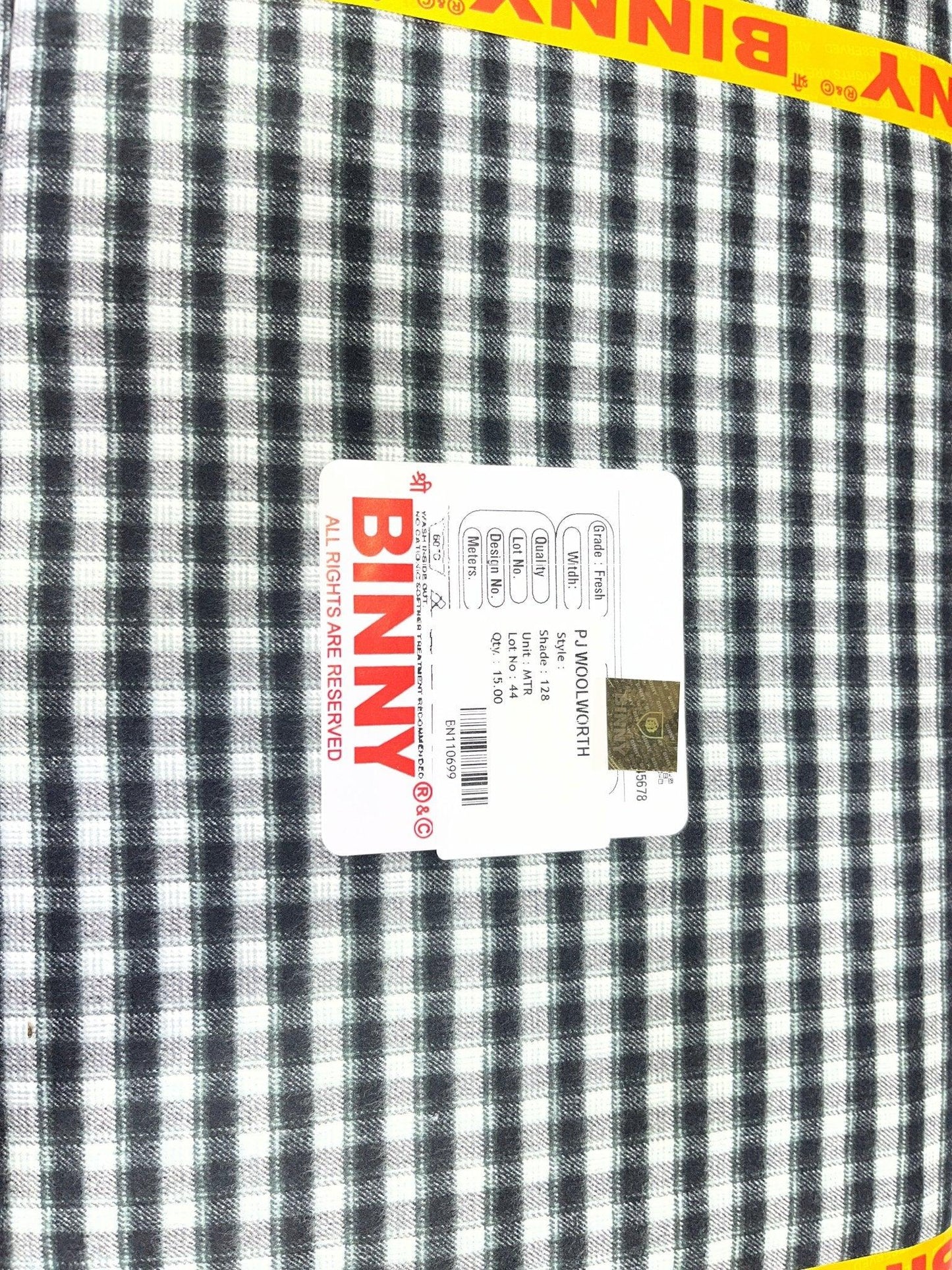 Binny Cottswool Checkered Winterwear Fabric (44” Wide, Multiple Designs, Soft & Warm Wool Blend) - Poshak Fabrics