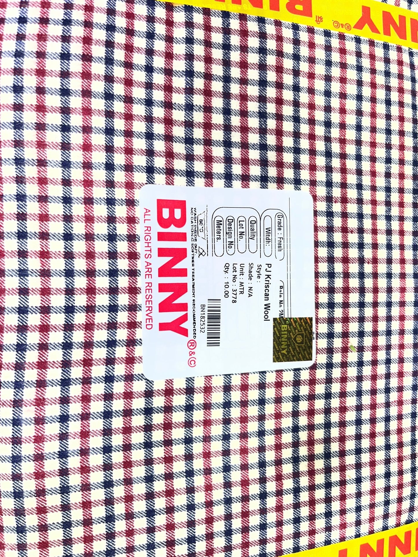 Binny Cottswool Checkered Winterwear Fabric (44” Wide, Multiple Designs, Soft & Warm Wool Blend) - Poshak Fabrics