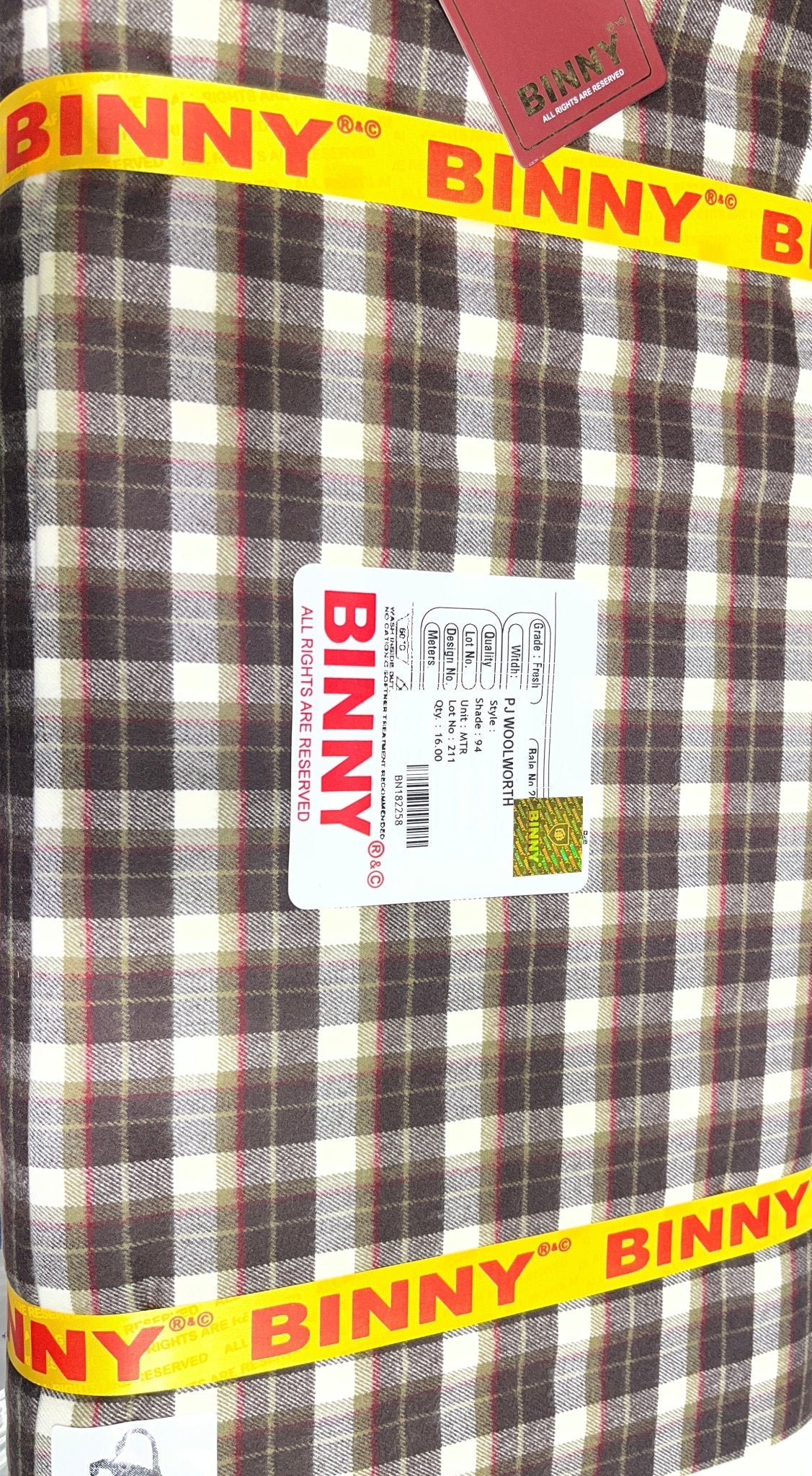 Binny Cottswool Checkered Winterwear Fabric (44” Wide, Multiple Designs, Soft & Warm Wool Blend) - Poshak Fabrics