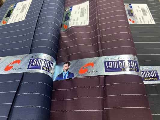 Bristro Premium TR Striped Collection Suitings Fabric – Tailored Luxury for Well - Stitched Formalwear - Poshak Fabrics