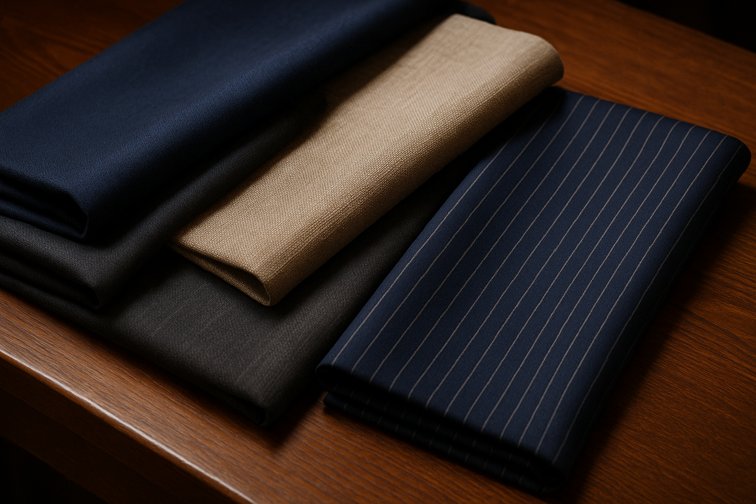create an image that accurately describes that we're talking about suit fabrics