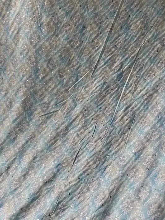 Elegant Cotton Blend Sequin Print Fabric (36")