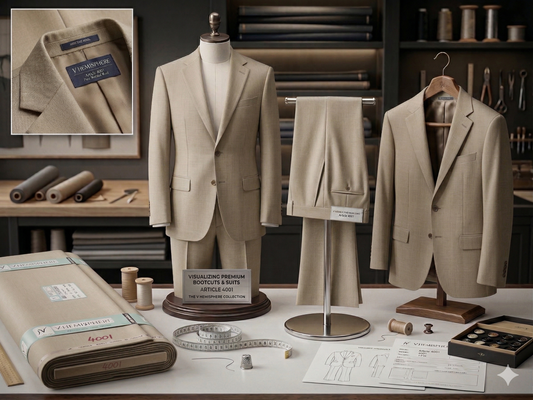 VHemisphere Lycra Derby Premium Stretchable Suiting Fabric - Fine Blend with Soft Finish (Multiple Colors)