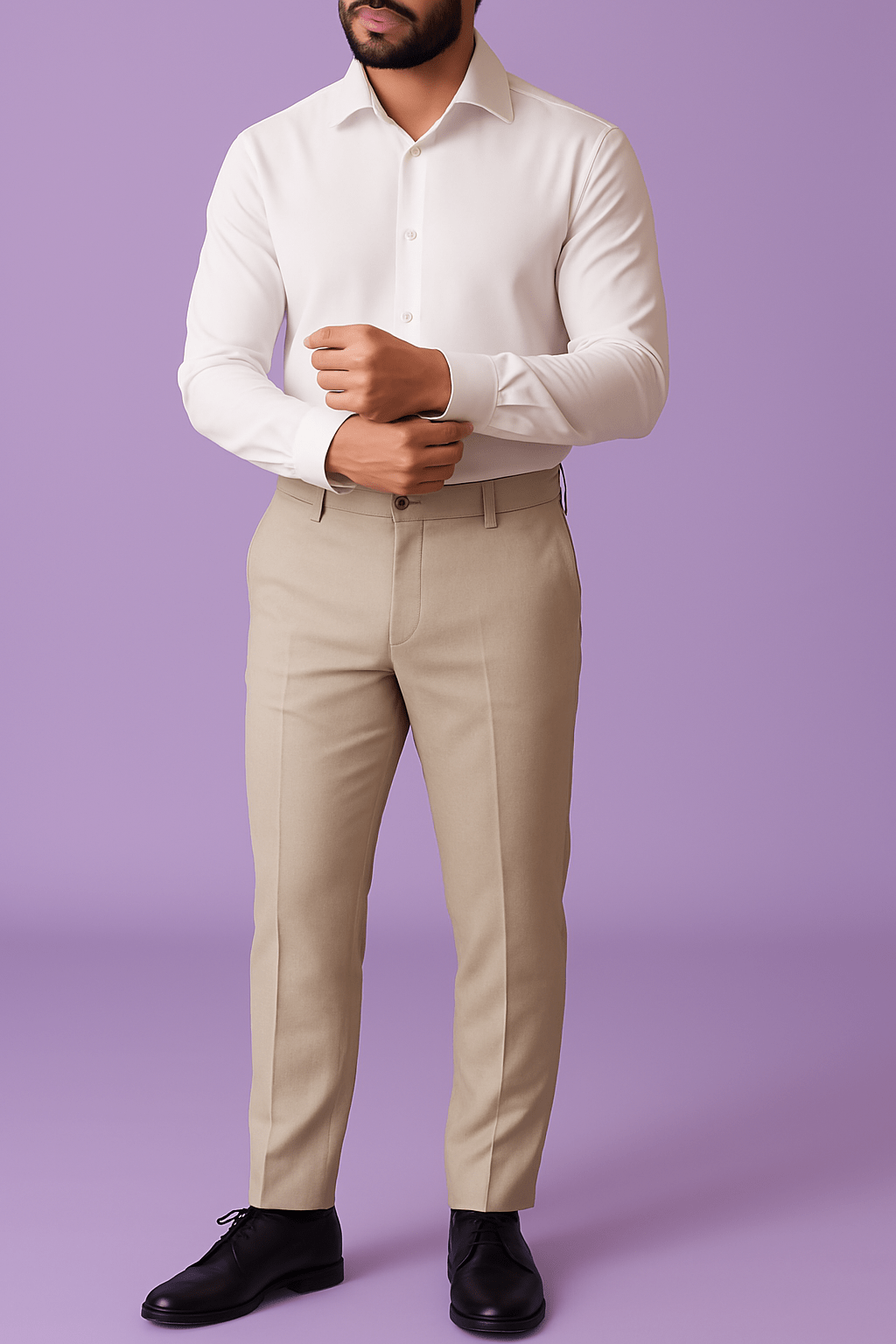 Light Beige Dailywear Suiting Fabric – Thin, Soft, Breathable & Lightweight (58" Wide) - Poshak Fabrics