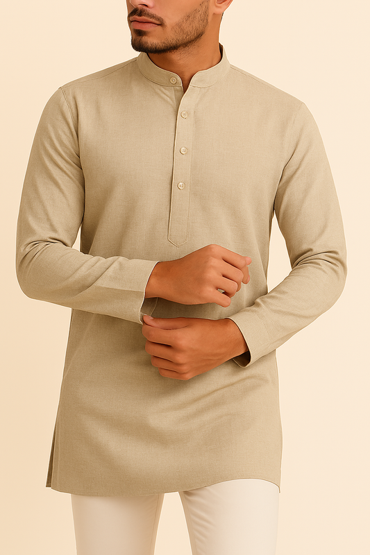 Premium Light Mustard Addi/Paper Cotton Kurta Fabric – Ultra-Thin & Breathable, 58" Wide