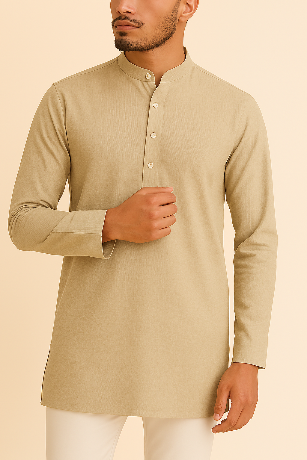 Premium Light Mustard Addi/Paper Cotton Kurta Fabric – Ultra-Thin & Breathable, 58" Wide