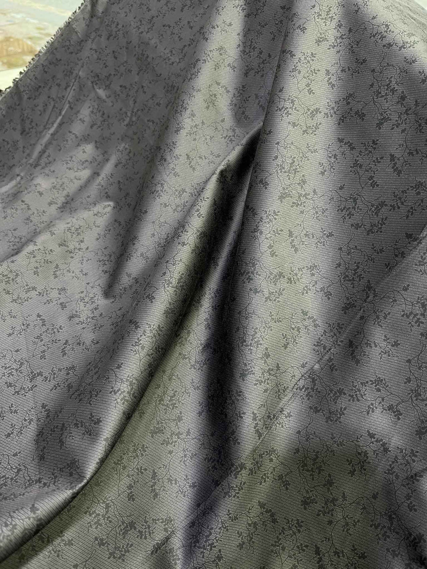 Luxury Dark Wine Satin Cotton Print Fabric – 58" Wide, Perfect for Shirts & Kurtas