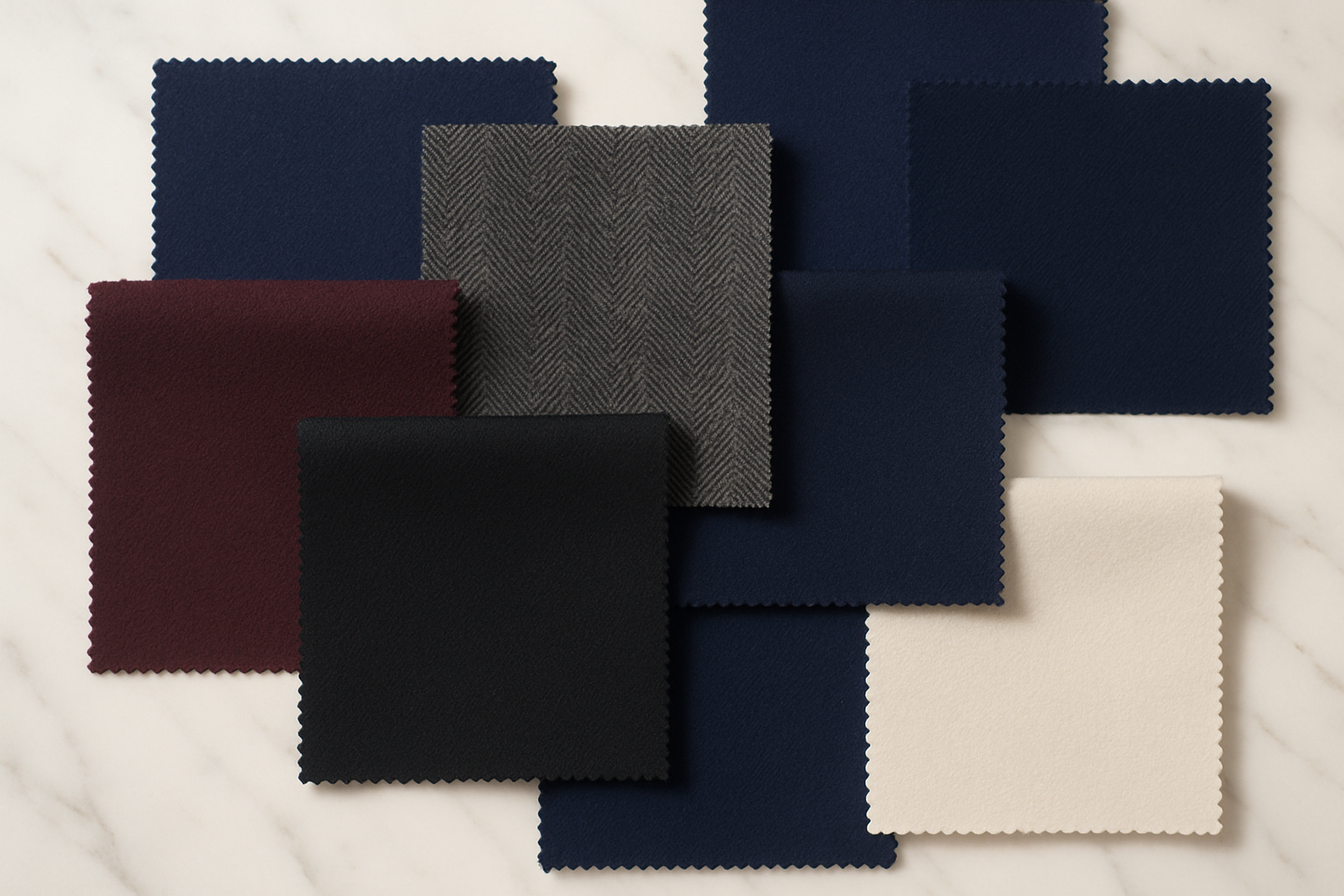 no labels please and create fabrics based on the suit images posted