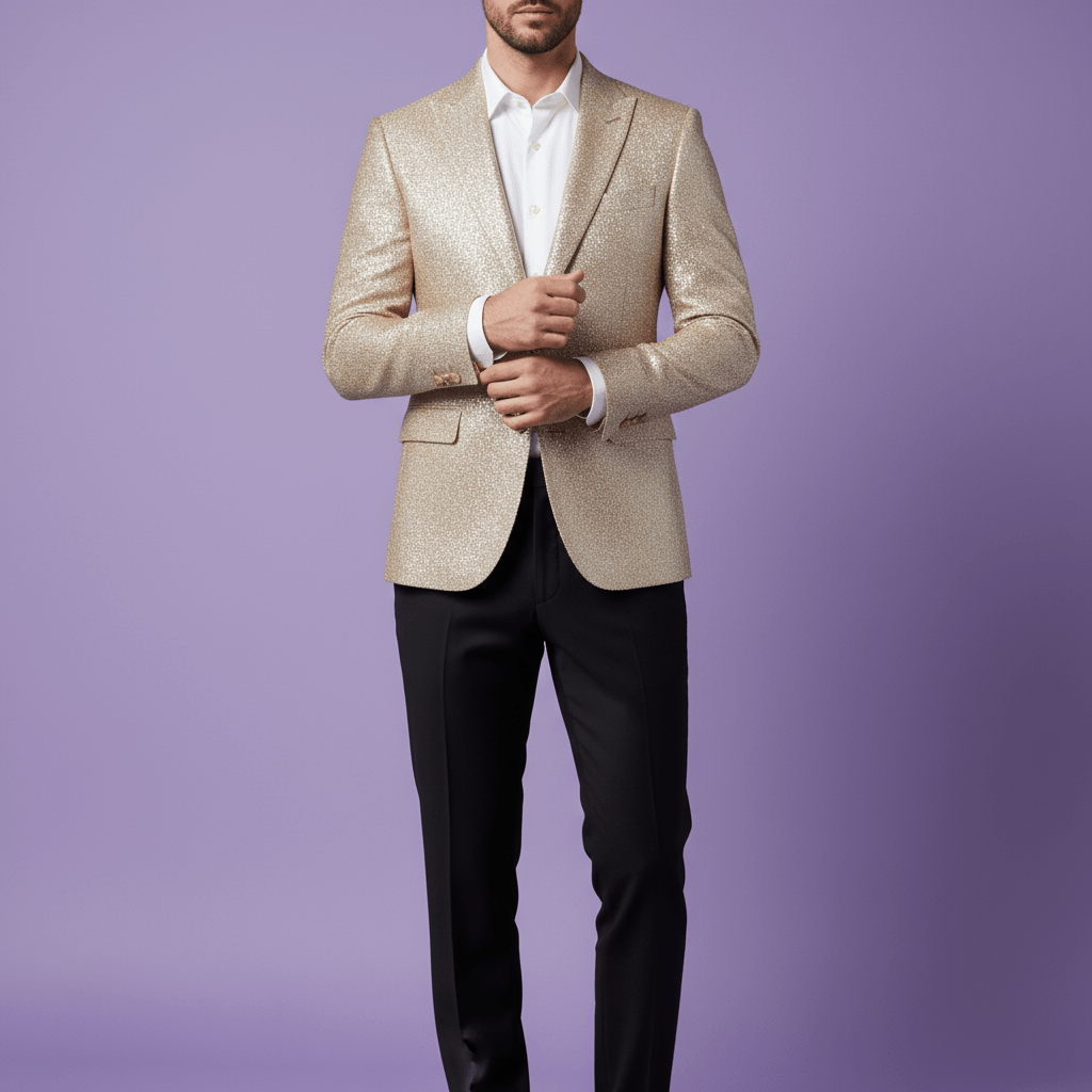 Premium 58" Sambodhi Camay Shiny Beige Suiting Fabric – For Impeccably Tailored Party & Formal Wear - Poshak Fabrics