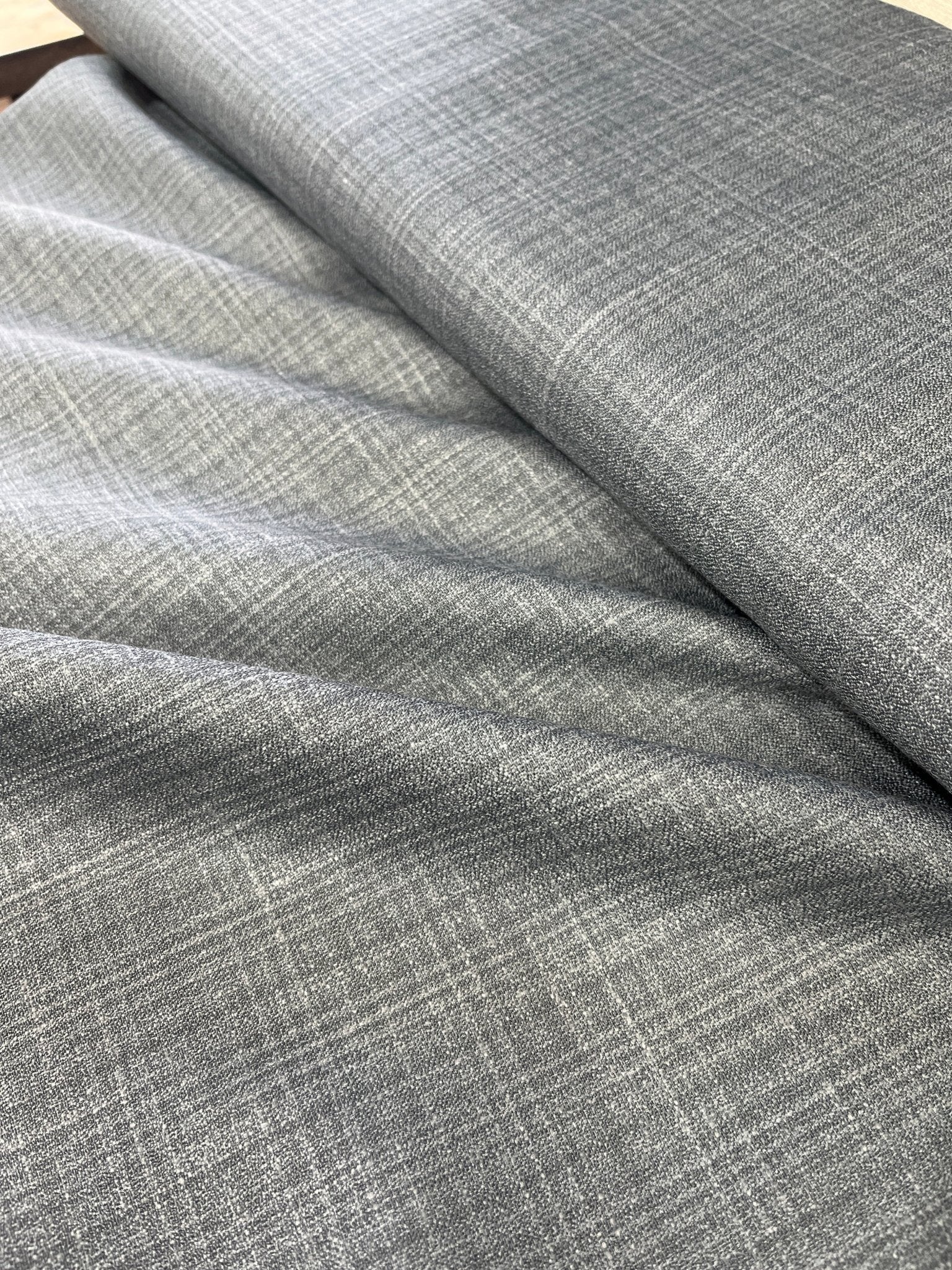 Premium 58" Sambodhi Dinar Linen Feel Checkered Suiting Fabric – Ideal for Well - Structured Trousers - Poshak Fabrics