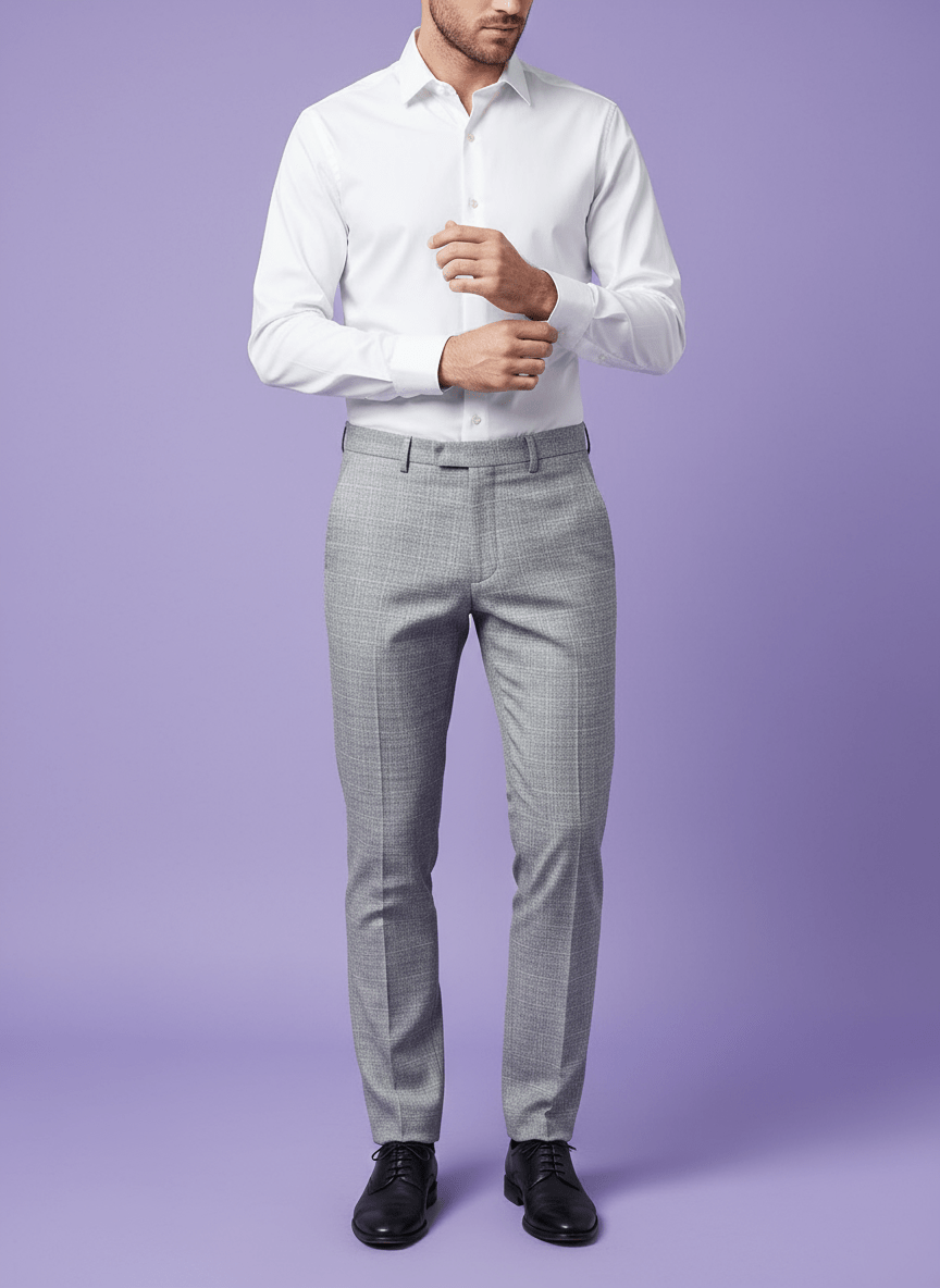 Premium 58" Sambodhi Dinar Linen Feel Checkered Suiting Fabric – Ideal for Well - Structured Trousers - Poshak Fabrics