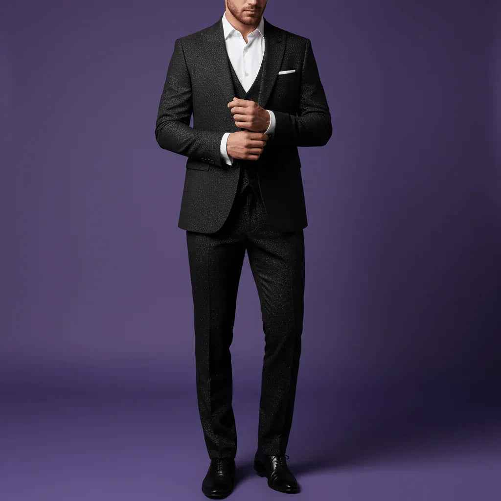Premium 58" Simona's Standard Black Suitings Fabric – For Meticulously Tailored Formal Trousers, Blazers & Suits