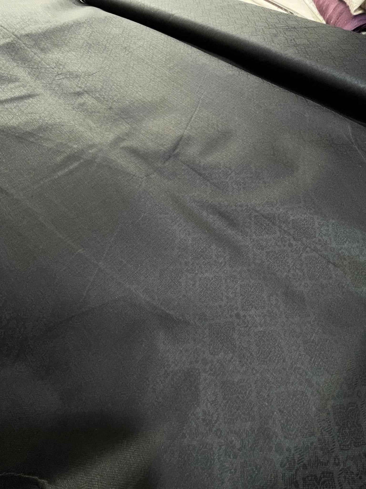 Premium Black Addi/Paper Cotton Geometric Jacquard Kurta Fabric – 58" Wide, Superior Stitching Quality