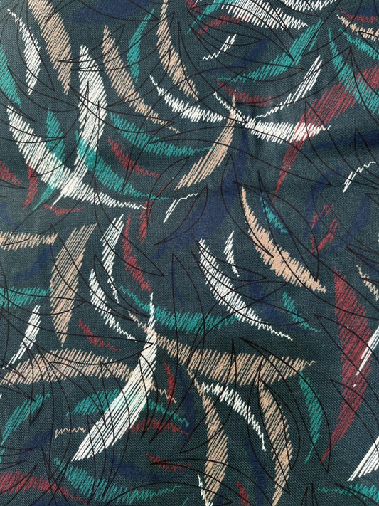 Premium Bottle Green Multicolour Floral Print Addi/Paper Cotton Kurta Fabric – Ultra - Breathable, 58" Wide - Poshak Fabrics