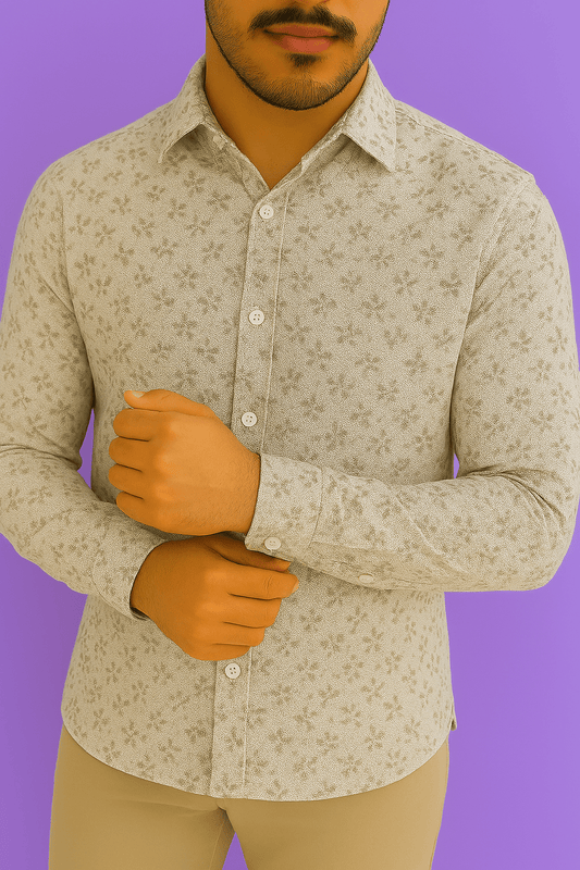 Premium Cotton - Mix Floral/Leaf Print Fabric (36" W) – Crafted for Tailored Shirts & Kurtas - Poshak Fabrics