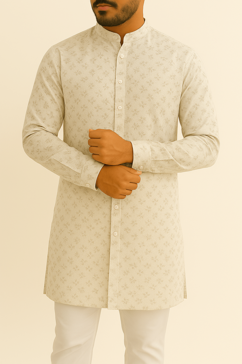 Premium Cotton - Mix Floral/Leaf Print Fabric (36" W) – Crafted for Tailored Shirts & Kurtas - Poshak Fabrics