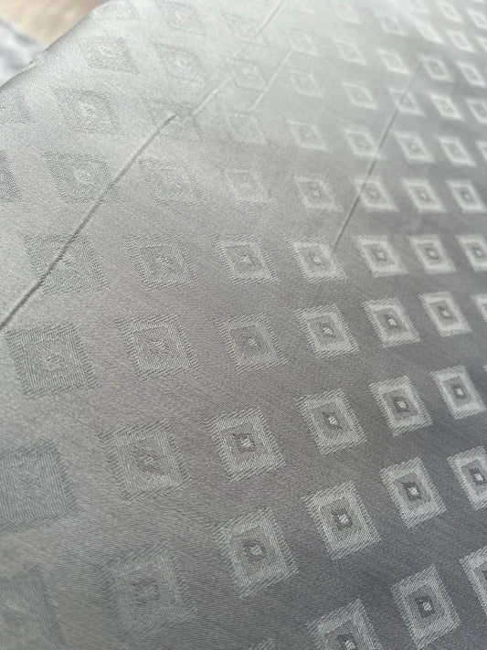 Premium Grey Cotton Jacquard Print Fabric – 58" Wide | Ideal for Well - Stitched Shirts & Kurtas - Poshak Fabrics