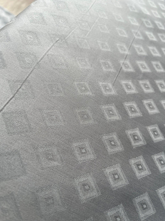 Premium Grey Cotton Jacquard Print Fabric – 58" Wide | Ideal for Well - Stitched Shirts & Kurtas - Poshak Fabrics