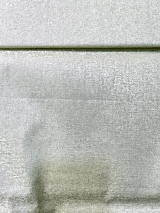 Premium Light Green Jacquard Floral Self Print Addi/Paper Cotton Kurta Fabric – Ultra - Thin & Breathable, 58" Wide - Poshak Fabrics