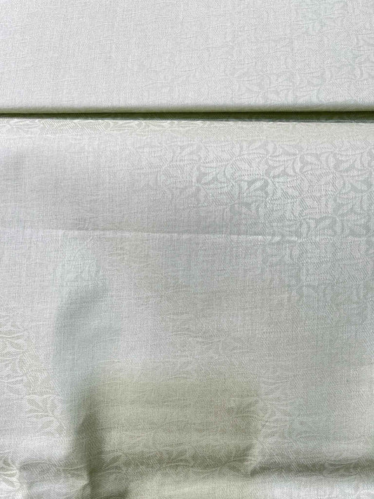 Premium Light Green Jacquard Floral Self Print Addi/Paper Cotton Kurta Fabric – Ultra-Thin & Breathable, 58" Wide