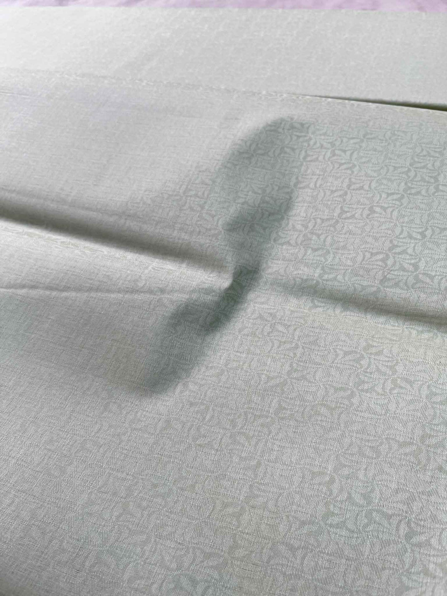 Premium Light Green Jacquard Floral Self Print Addi/Paper Cotton Kurta Fabric – Ultra-Thin & Breathable, 58" Wide