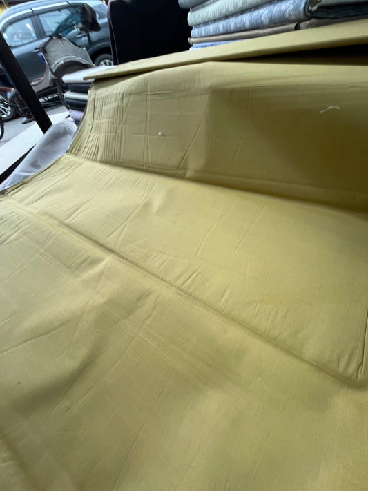 Premium Light Mustard Addi/Paper Cotton Kurta Fabric – Ultra - Thin & Breathable, 58" Wide - Poshak Fabrics