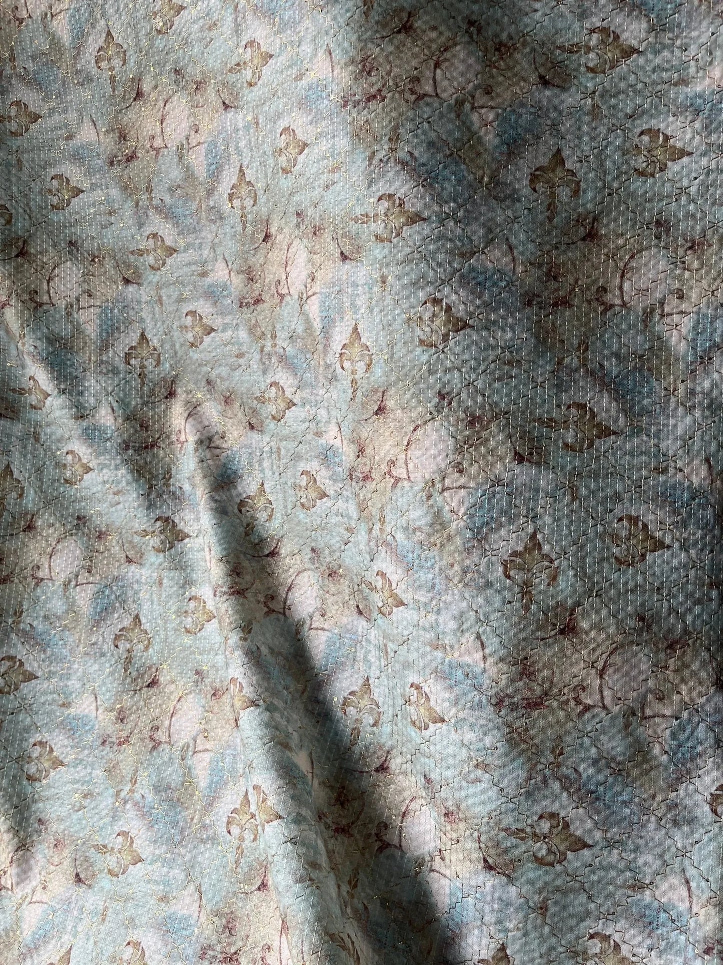 Premium Light Olive Green & Cream Mix - Cotton Sequin Print Kurta Fabric – 36” Width for Impeccable Tailoring - Poshak Fabrics