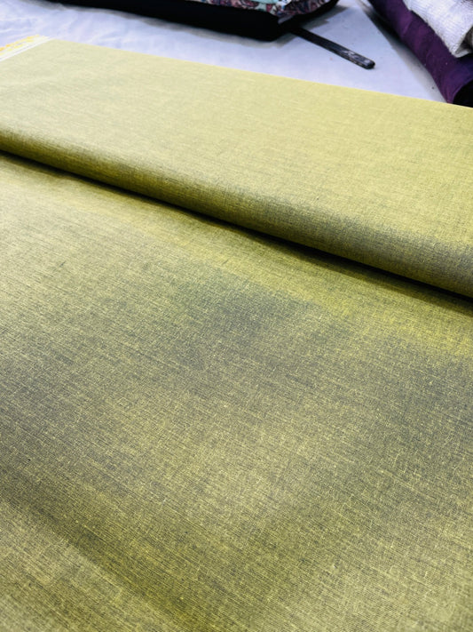 Premium Mustard Addi/Paper Cotton Textured Kurta Fabric – Ultra - Thin & Breathable, 58" Wide - Poshak Fabrics