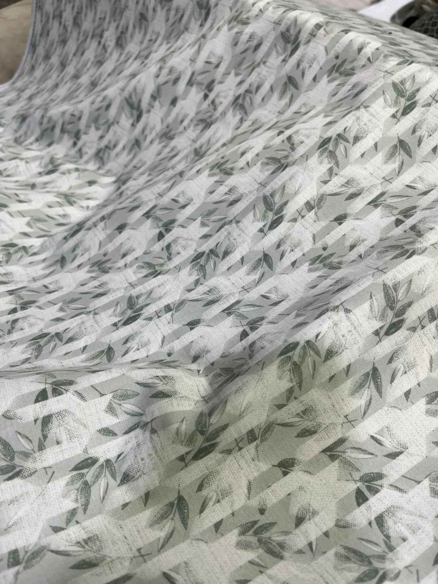 Premium Light Green PC Cotton Print Kurta Fabric – Comfort, Style & Tailoring Precision