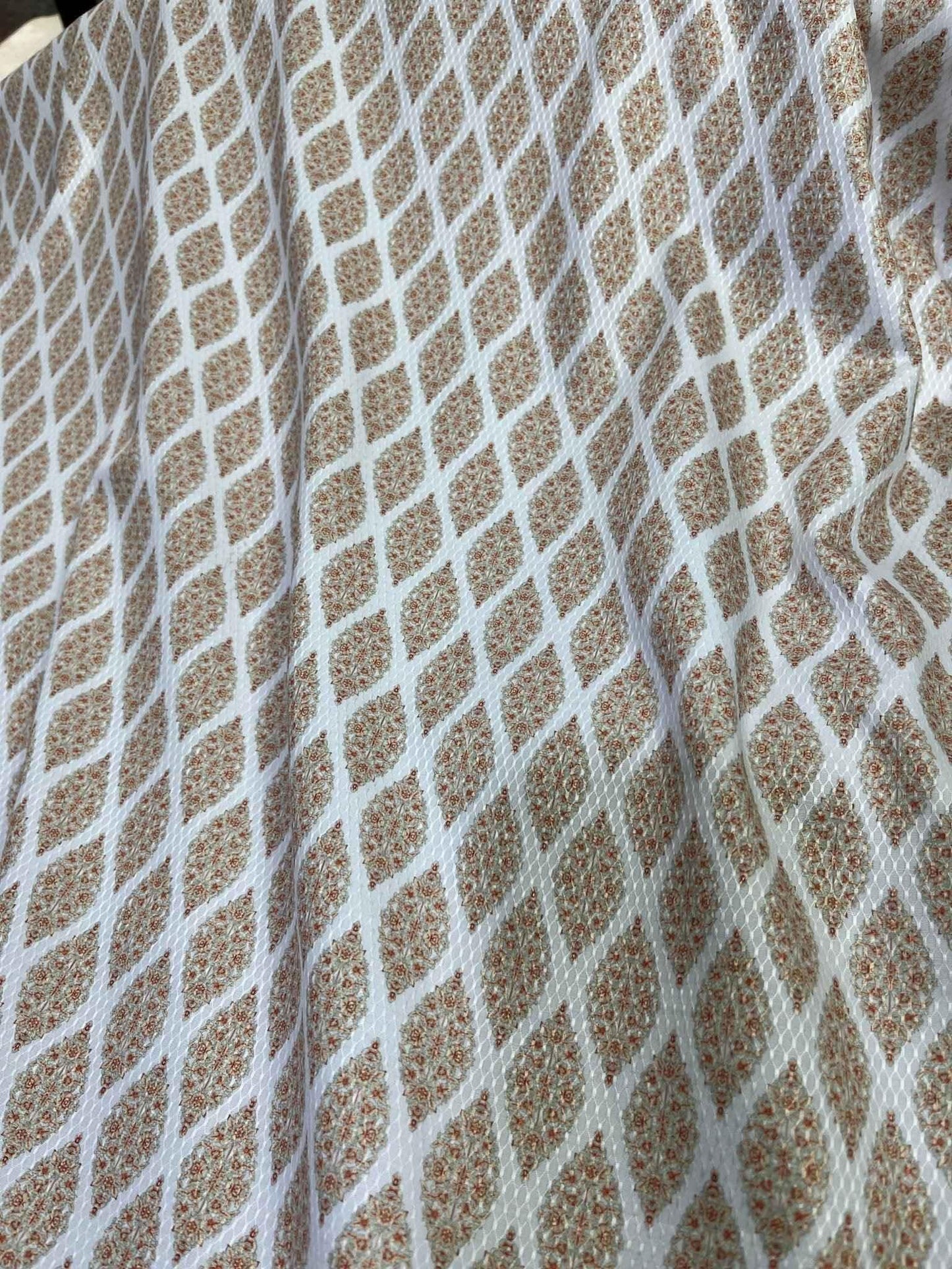 men's fabrics premium-peach-white-geometric-mix-cotton-dobby-print-kurta-fabric-36-width-for-tailored-perfectioncotton-mix-dobby-print-6542989 - Poshak Fabrics