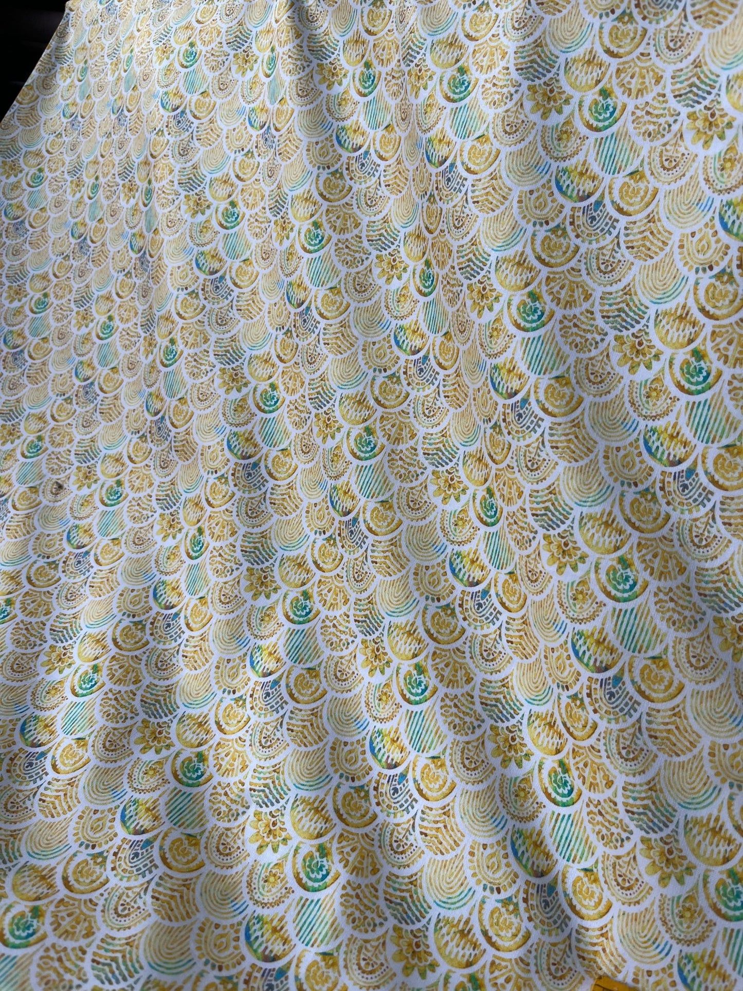 Premium Satin Cotton Printed Fabric for Shirts & Kurtas – 58" Wide | Intricate Gold Motif Design - Poshak Fabrics