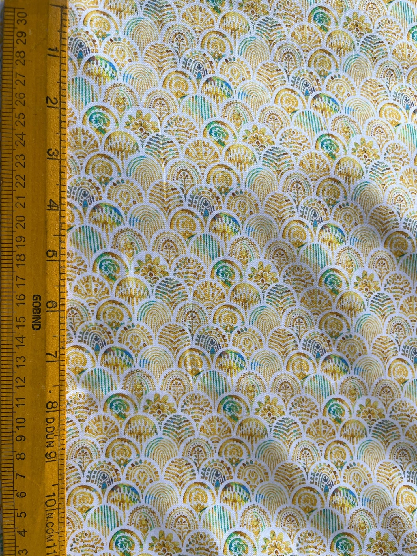 Premium Satin Cotton Printed Fabric for Shirts & Kurtas – 58" Wide | Intricate Gold Motif Design - Poshak Fabrics