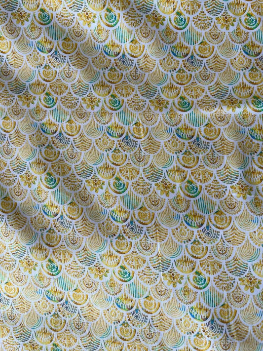 men's fabrics premium-satin-cotton-printed-fabric-for-shirts-kurtas-58-wide-intricate-gold-motif-designcotton-shirting-8919101 - Poshak Fabrics