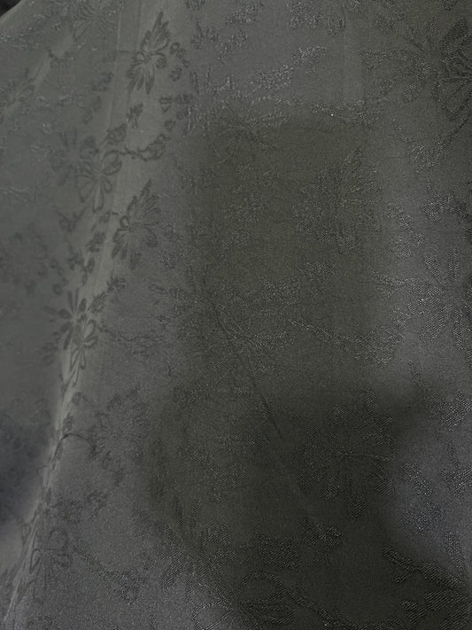 Premium Wrinkle - Free Black Jacquard Floral Fabric | 58" Wide | Ideal for Shirts & Kurtas - Poshak Fabrics