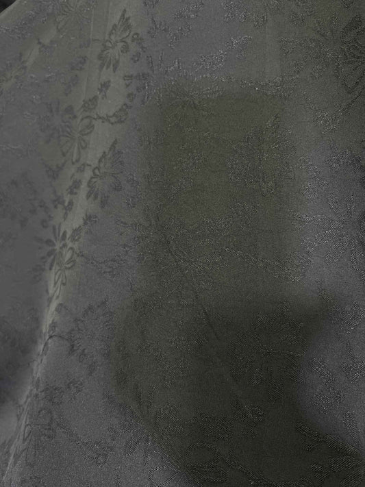Premium Wrinkle-Free Black Jacquard Floral Fabric | 58" Wide | Ideal for Shirts & Kurtas
