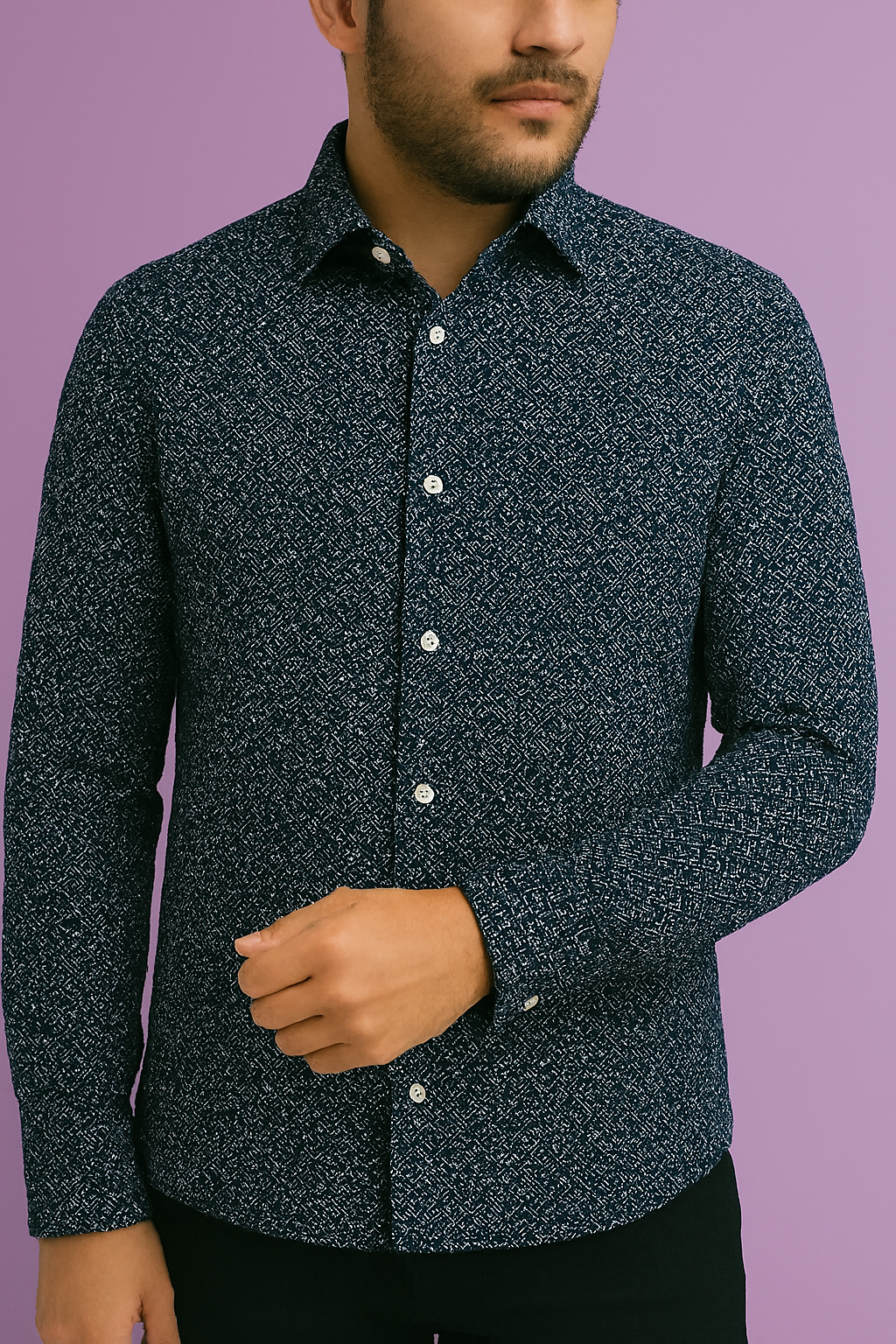 Premium Sea Green Geometric Digital Print Mix-Cotton Fabric – 36” Width, Perfect for Custom Shirts