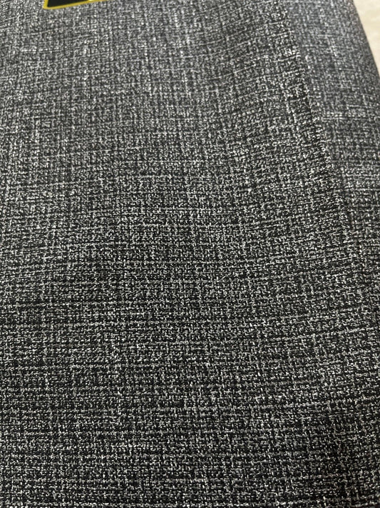 Sambodhi Cactus Dark Grey Linen Feel Checkered Suiting Fabric (58” Wide) – Premium Comfort for Trousers & Suits - Poshak Fabrics