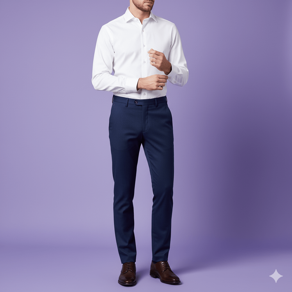 Sambodhi Orion TR Stretchable Premium Midnight Blue Trouser Fabric – 58" Soft, Breathable & Durable for Perfectly Tailored Trousers - Poshak Fabrics