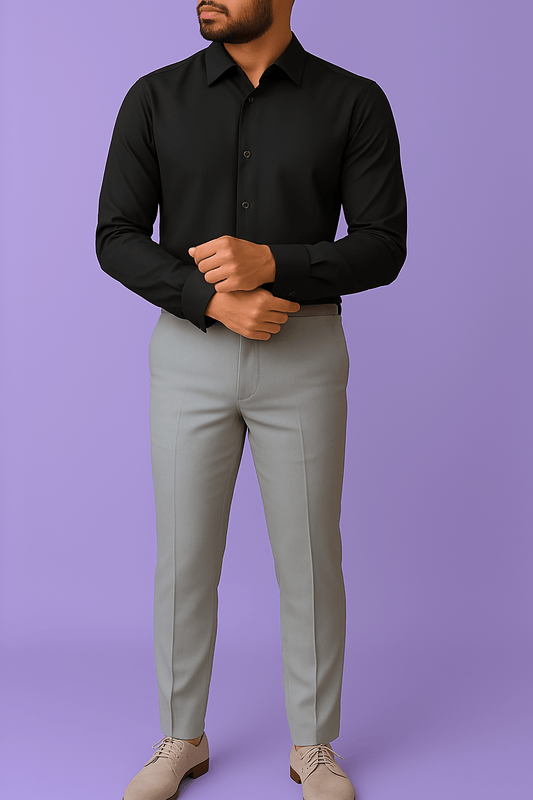 Sambodhi Premium Light Grey Suiting Fabric – Ultra - Soft, Lightweight & Breathable (58" Wide) - Poshak Fabrics