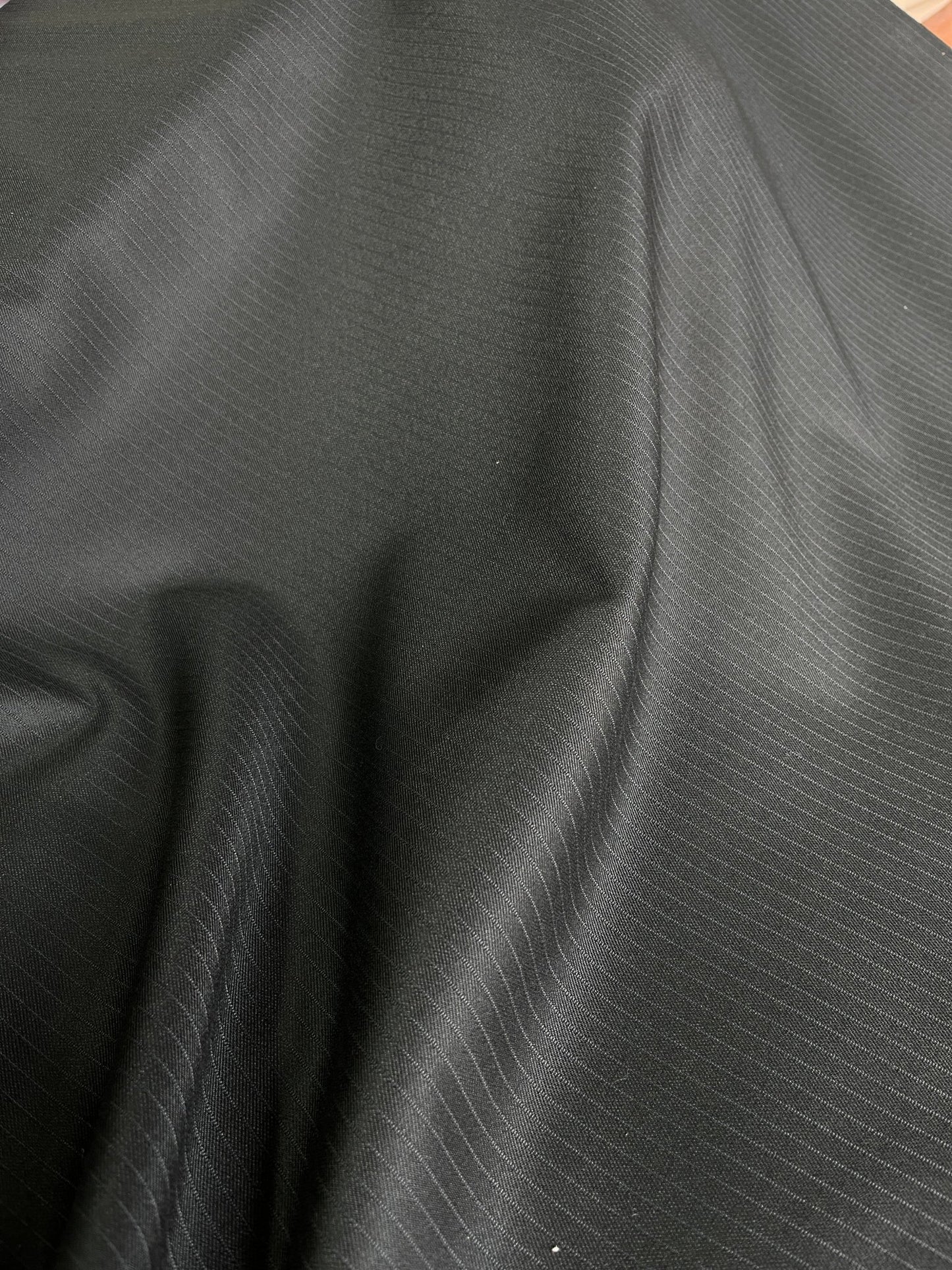 Sambodhi Premium Striped Black Suiting Fabric – Lightweight, Stretchable & Ultra - Soft (58" Wide) - Poshak Fabrics